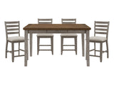Tigard Cherry / Gray 5-piece Dinig Table Set - Ornate Home