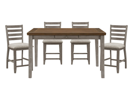 Tigard Cherry / Gray 5-piece Dinig Table Set - Ornate Home