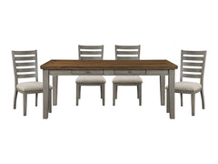 Tigard Cherry / Gray 5-piece Dinig Table Set - Ornate Home