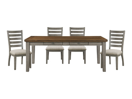 Tigard Cherry / Gray 5-piece Dinig Table Set - Ornate Home