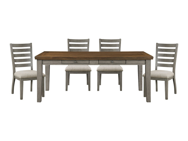 Tigard Cherry / Gray 5-piece Dinig Table Set - Ornate Home