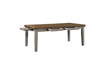 Tigard Cherry/Gray/Beige 7-Piece Dining Table Set - Ornate Home