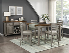 Tigard Gray/Beige Counter Height Chair (Set of 2) - Ornate Home