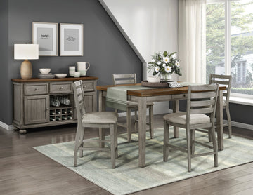 Tigard Gray/Beige Counter Height Chair (Set of 2) - Ornate Home