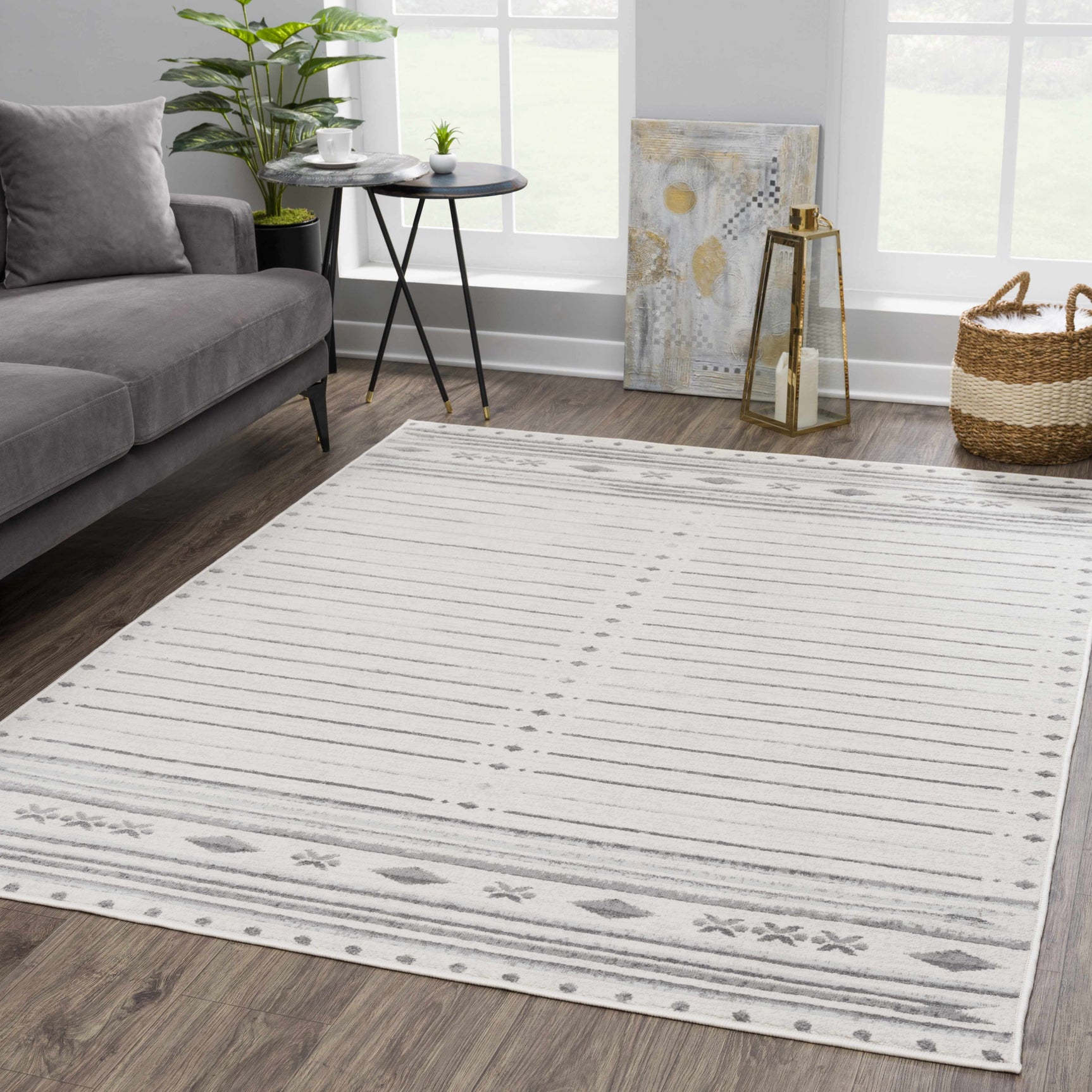 Tigri Aztec Ivory & Gray 2325 Area Rug - Clearance - Ornate Home