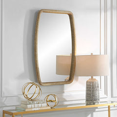 Tiki Woodtone Rattan Mirror - Ornate Home
