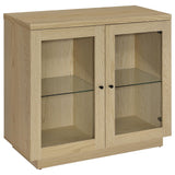 Tilbury Light Oak 2-door Glass Front Accent Display Cabinet - Ornate Home