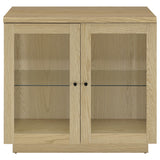 Tilbury Light Oak 2-door Glass Front Accent Display Cabinet - Ornate Home