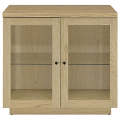 Tilbury Light Oak 2-door Glass Front Accent Display Cabinet - Ornate Home