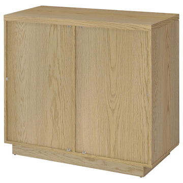 Tilbury Light Oak 2-door Glass Front Accent Display Cabinet - Ornate Home
