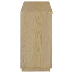 Tilbury Light Oak 2-door Glass Front Accent Display Cabinet - Ornate Home