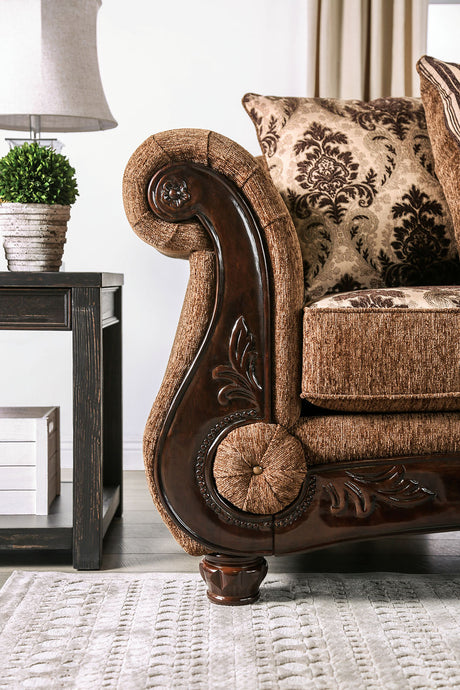 Tilde Brown/Dark Walnut Sofa - Ornate Home