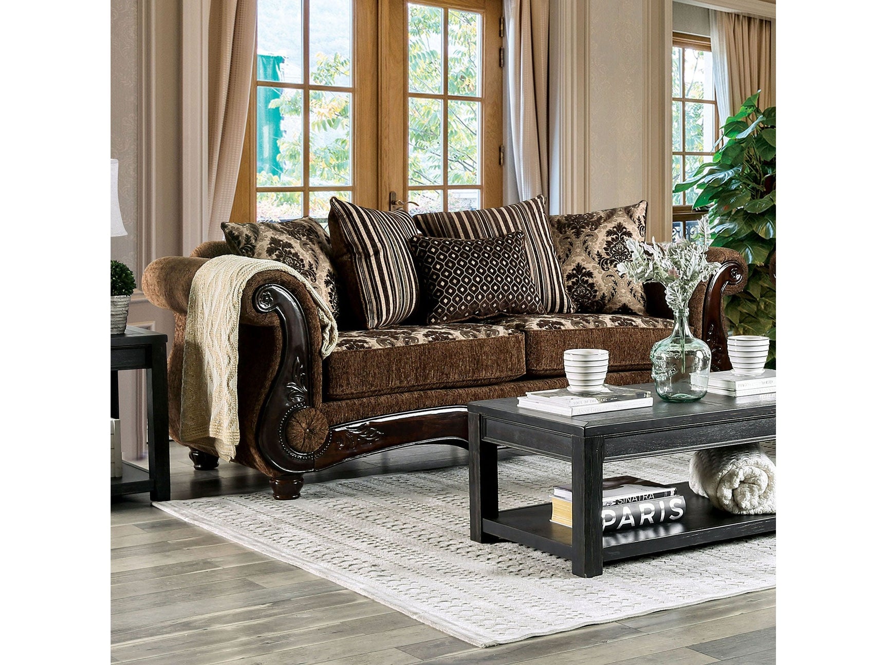 Tilde Brown/Dark Walnut Sofa - Ornate Home