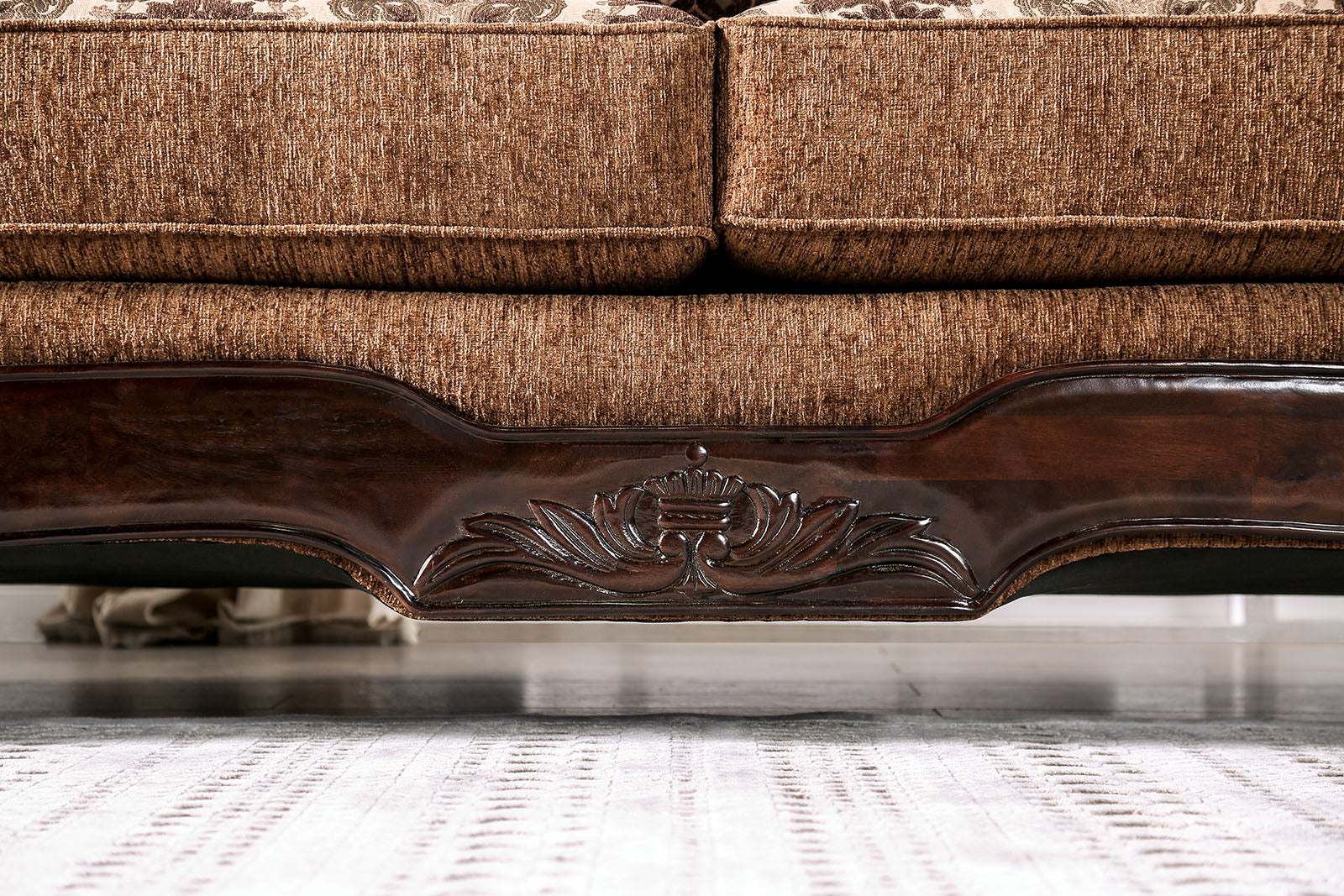 Tilde Brown/Dark Walnut Sofa - Ornate Home