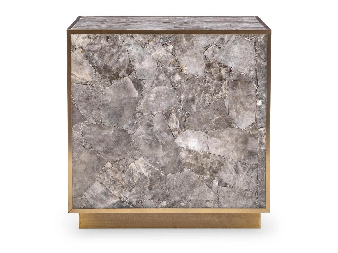 Tildon Smoky/Aged Brass Side Table - Ornate Home