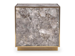 Tildon Smoky/Aged Brass Side Table - Ornate Home