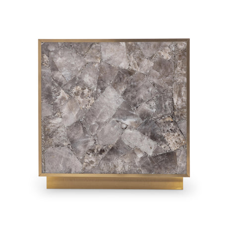 Tildon Smoky/Aged Brass Side Table - Ornate Home