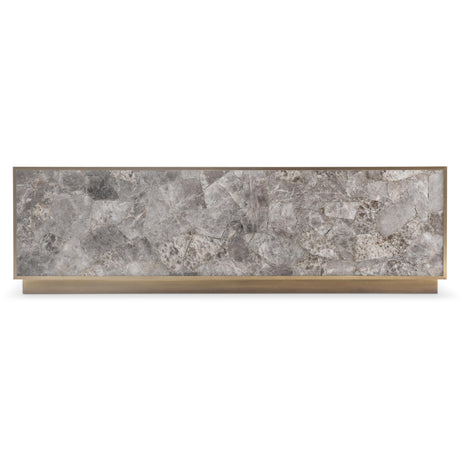 Tildon Smoky Quartz/Aged Brass Cocktail Table - Ornate Home