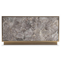 Tildon Smoky Quartz/Aged Brass Cocktail Table - Ornate Home