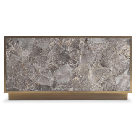 Tildon Smoky Quartz/Aged Brass Cocktail Table - Ornate Home