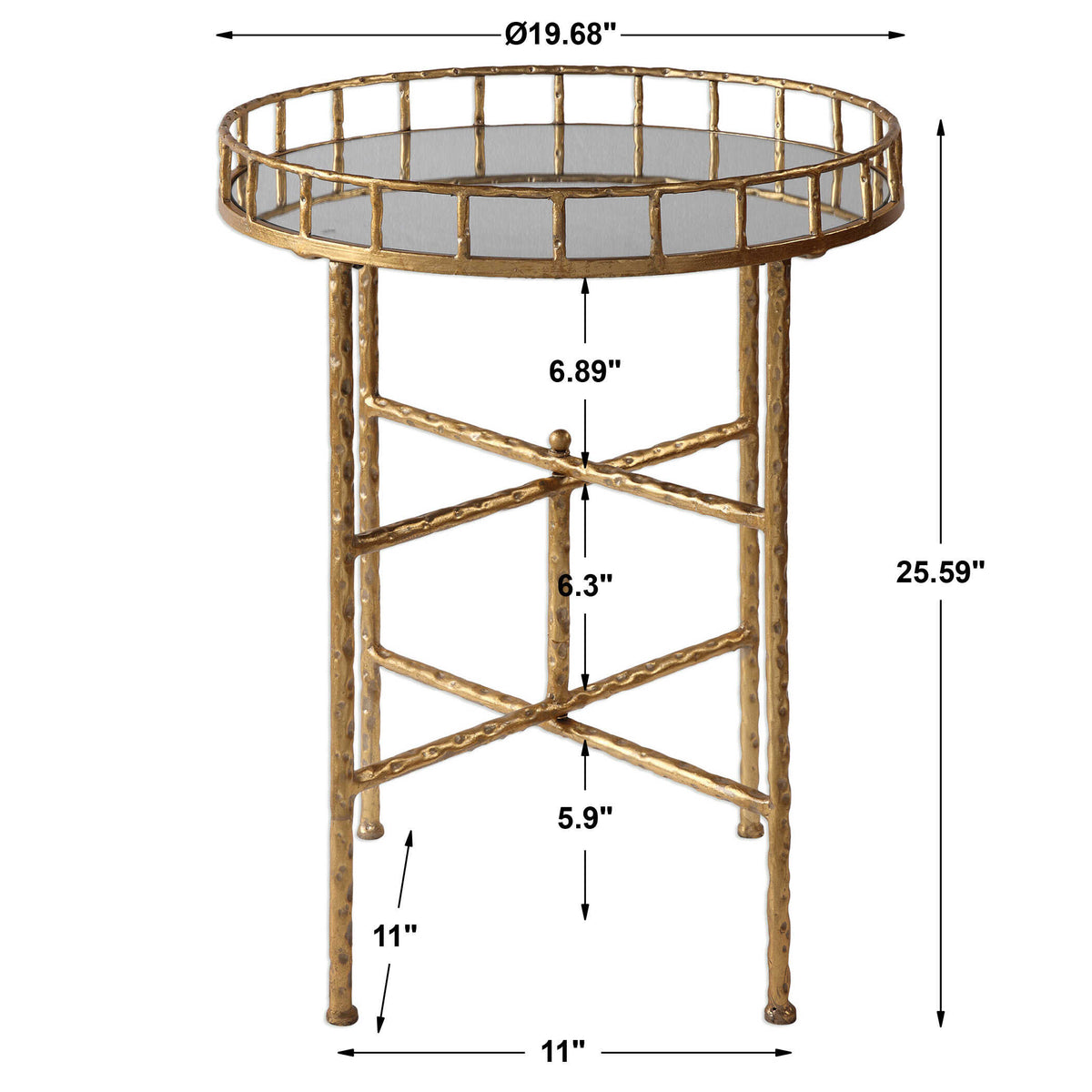 Tilly Bright Gold Accent Table - Ornate Home