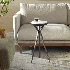 Tilton White Marble Accent Table - Ornate Home