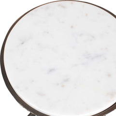 Tilton White Marble Accent Table - Ornate Home