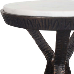 Tilton White Marble Accent Table - Ornate Home