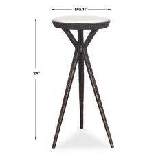 Tilton White Marble Accent Table - Ornate Home