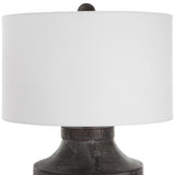 Timber Black Carved Wood Table Lamp - Ornate Home