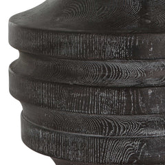 Timber Black Carved Wood Table Lamp - Ornate Home