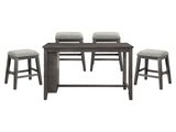 Timbre Gray 5-piece Dinig Table Set - Ornate Home