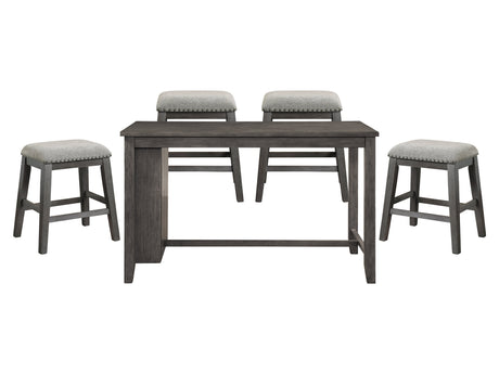 Timbre Gray 5-piece Dinig Table Set - Ornate Home