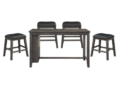 Timbre Gray 5-piece Dining Table Set - Ornate Home