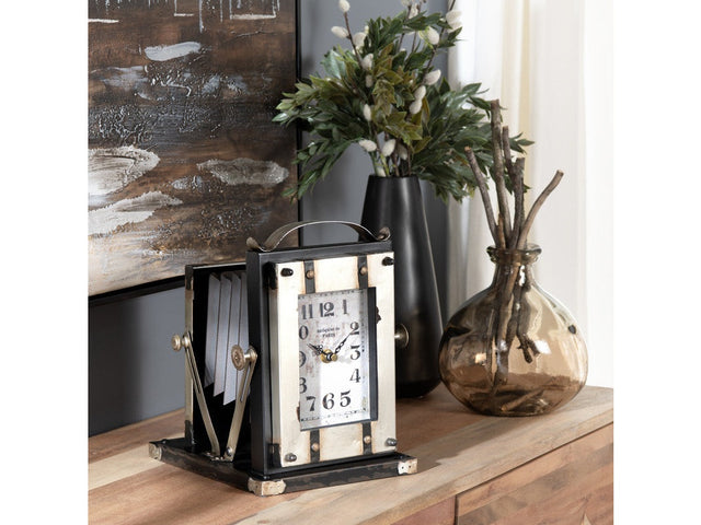 Time Flash Black/Brown Table Clock - Ornate Home