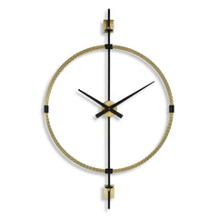 Time Flies Black/Brass Modern Wall Clock - Ornate Home