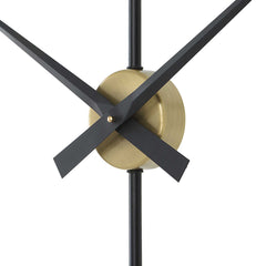 Time Flies Black/Brass Modern Wall Clock - Ornate Home