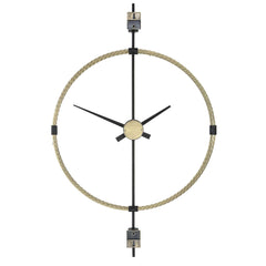 Time Flies Black/Brass Modern Wall Clock - Ornate Home
