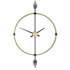 Time Flies Black/Brass Modern Wall Clock - Ornate Home