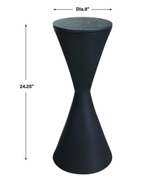 Time's Up Black Hourglass Shaped Drink Table - Ornate Home
