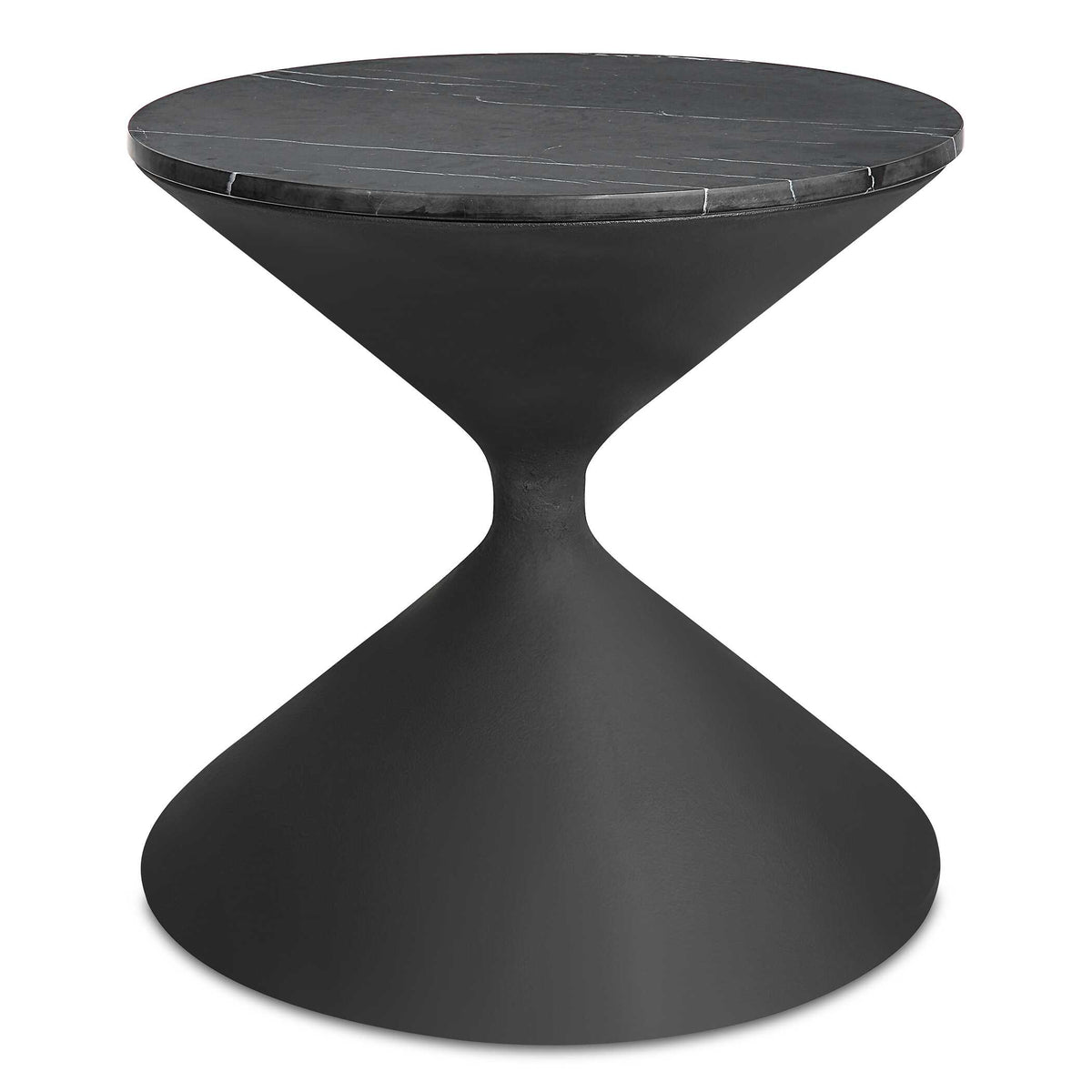 Time's Up Black Hourglass Shaped Side Table - Ornate Home