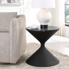 Time's Up Black Hourglass Shaped Side Table - Ornate Home