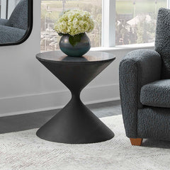 Time's Up Black Hourglass Shaped Side Table - Ornate Home