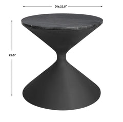 Time's Up Black Hourglass Shaped Side Table - Ornate Home