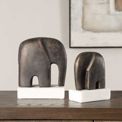Timeless Tusk Bronze Sculptures (Set of 2) - Ornate Home