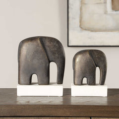 Timeless Tusk Bronze Sculptures (Set of 2) - Ornate Home