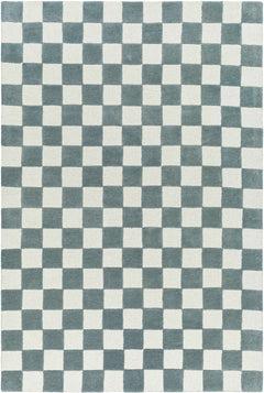 Timin Blue Gray Checkered Area Rug - Clearance - Ornate Home