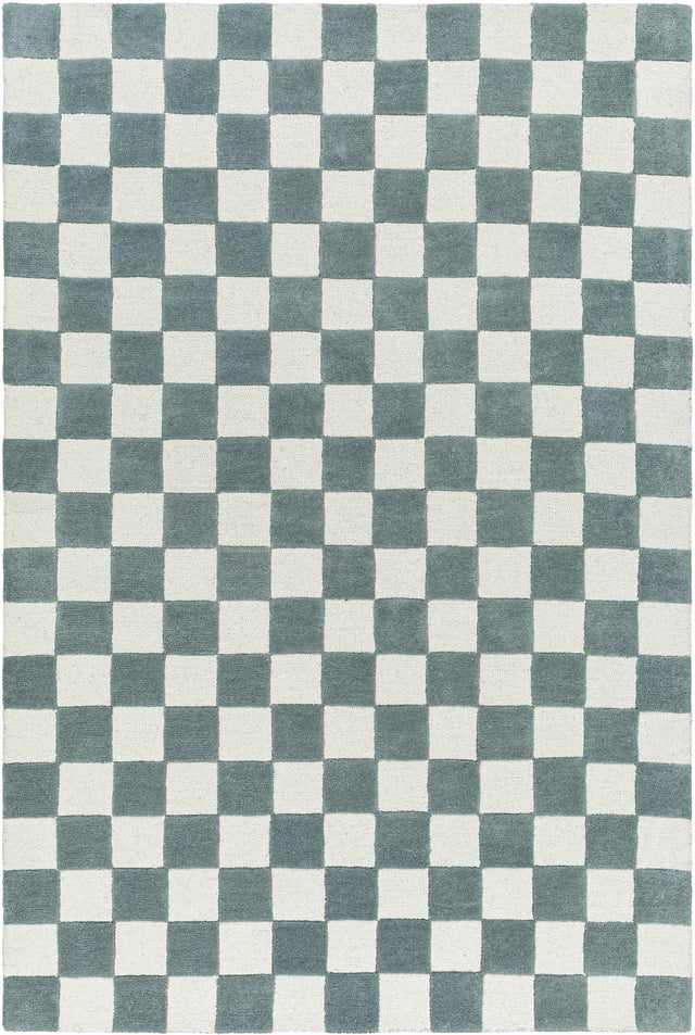 Timin Blue Gray Checkered Area Rug - Clearance - Ornate Home