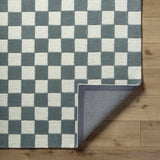 Timin Blue Gray Checkered Area Rug - Clearance - Ornate Home