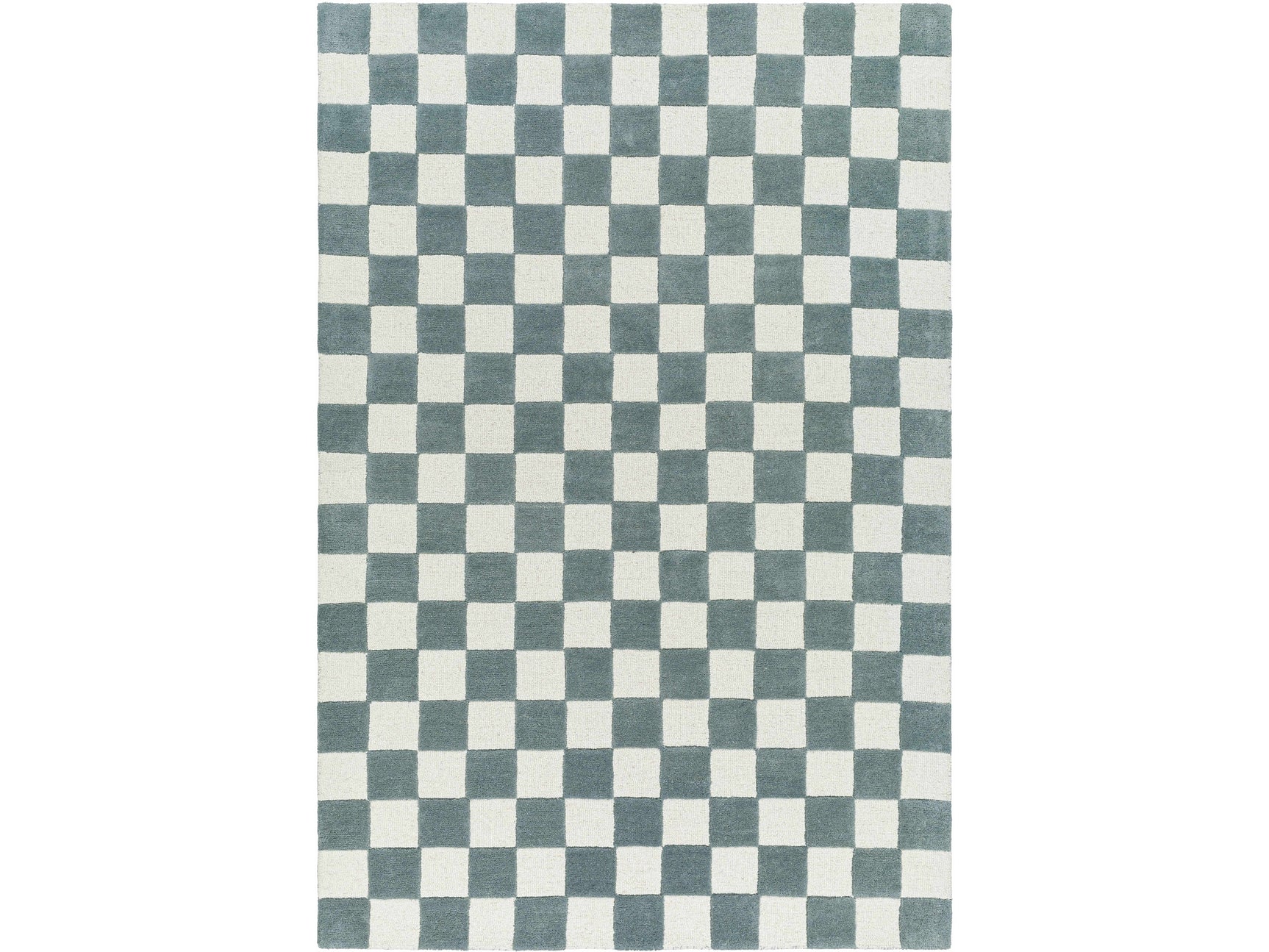 Timin Blue Gray Checkered Area Rug - Ornate Home